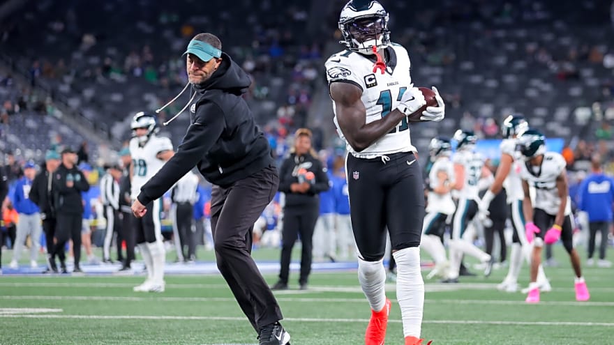 AJ Brown&#39;s Week 8 game status for Eagles vs. Giants is looking murky
