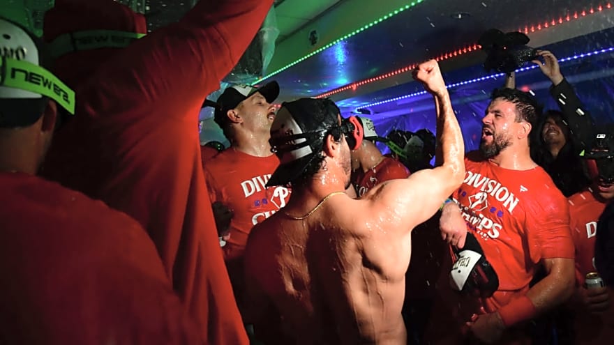 Kyle Schwarber&#39;s Epic Celebration of Phillies NL East Title Caught on Camera