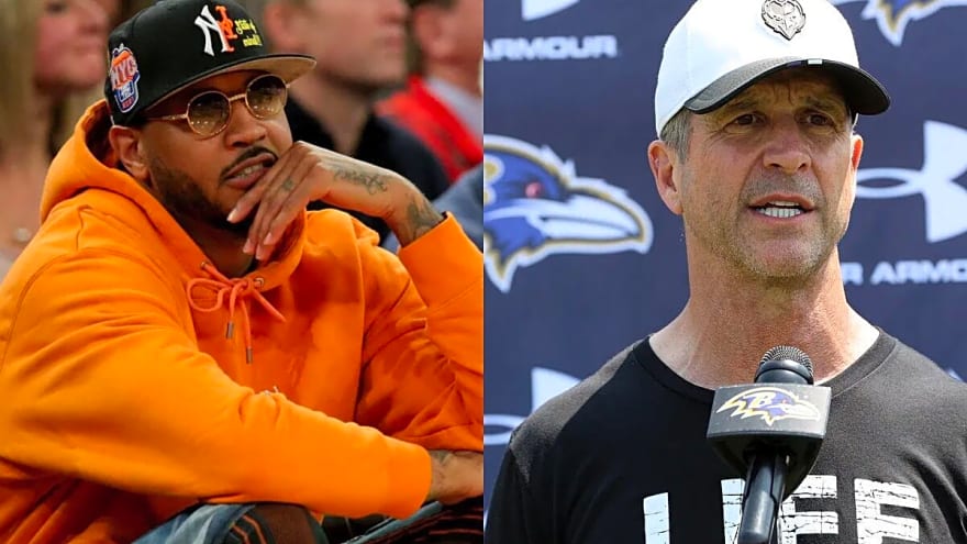 'Shocked' Carmelo Anthony Sets Record Straight About John Harbaugh Firing