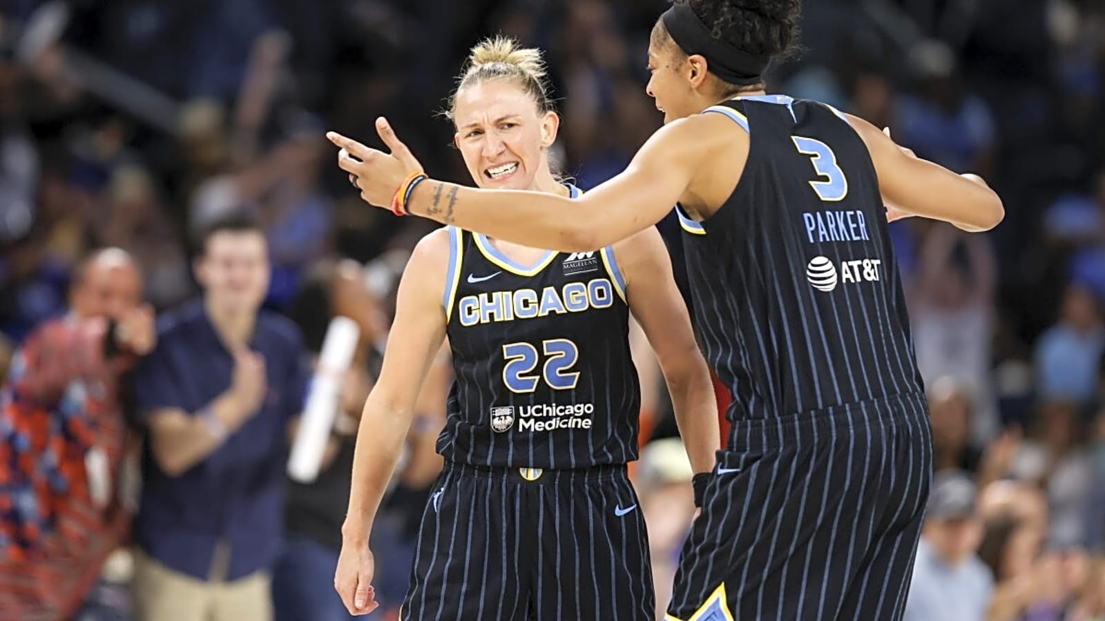 Courtney Vandersloot Reacts to Candace Parker’s Chicago Sky Jersey Retirement