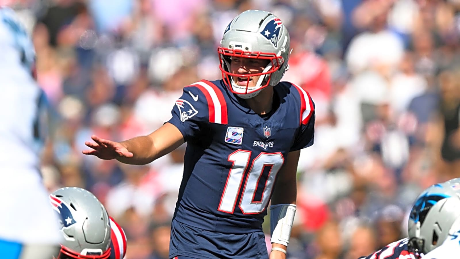Drake Maye pulls out a hilarious and celebration during the Patriots Week 4 matchup that Panthers fans probably find disrespectful