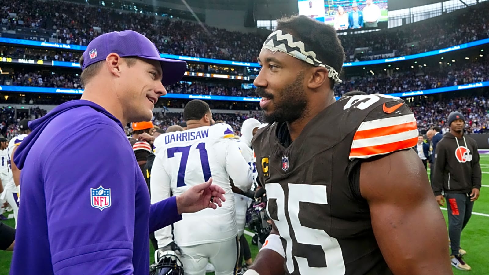 Vikings decimated offensive line put in an elite performance against Myles Garrett and the numbers will shock you