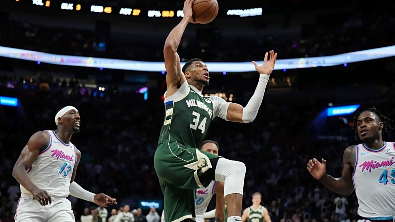 Watch: Giannis Antetokounmpo Slips And Falls During A Dunk Attempt In Brazil