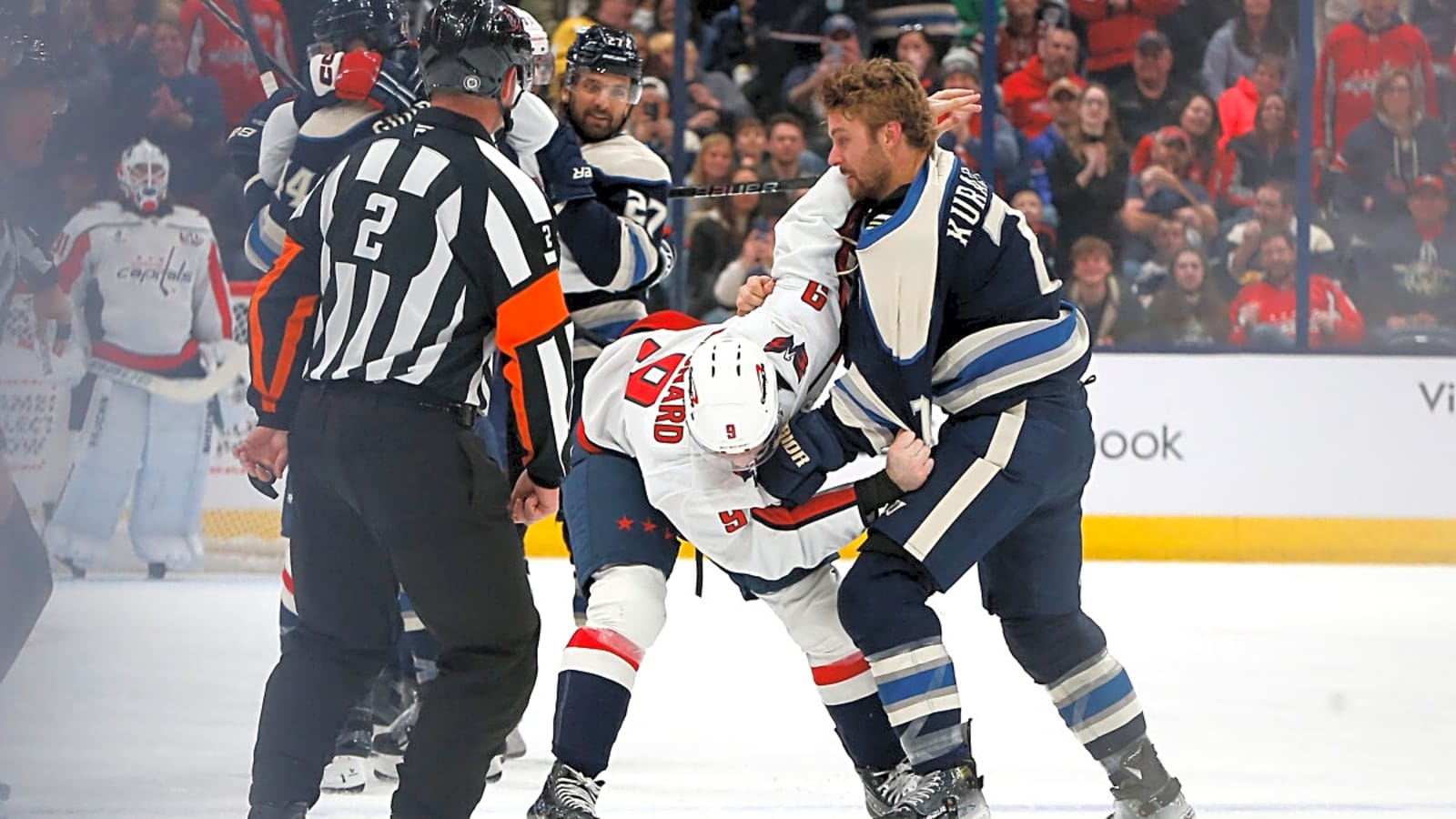 Capitals-Blue Jackets Fight Suddenly Turns Into Five Brawls At Once