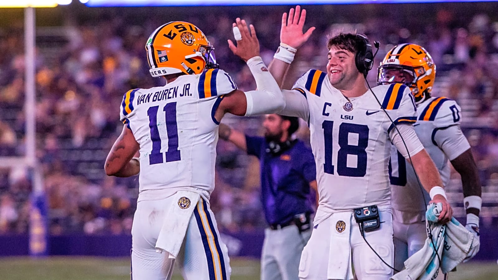 Brian Kelly comments on elevating Michael Van Buren if Garrett Nussmeier&#39;s injury status changes