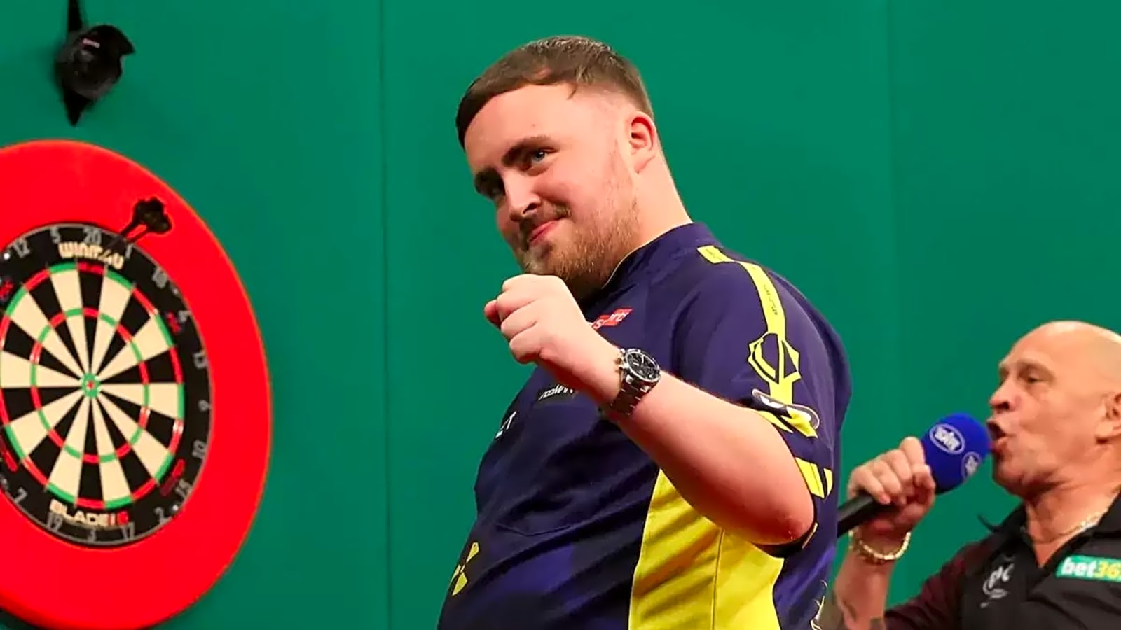 Luke Littler chimes with Jules van Dongen's demons after win