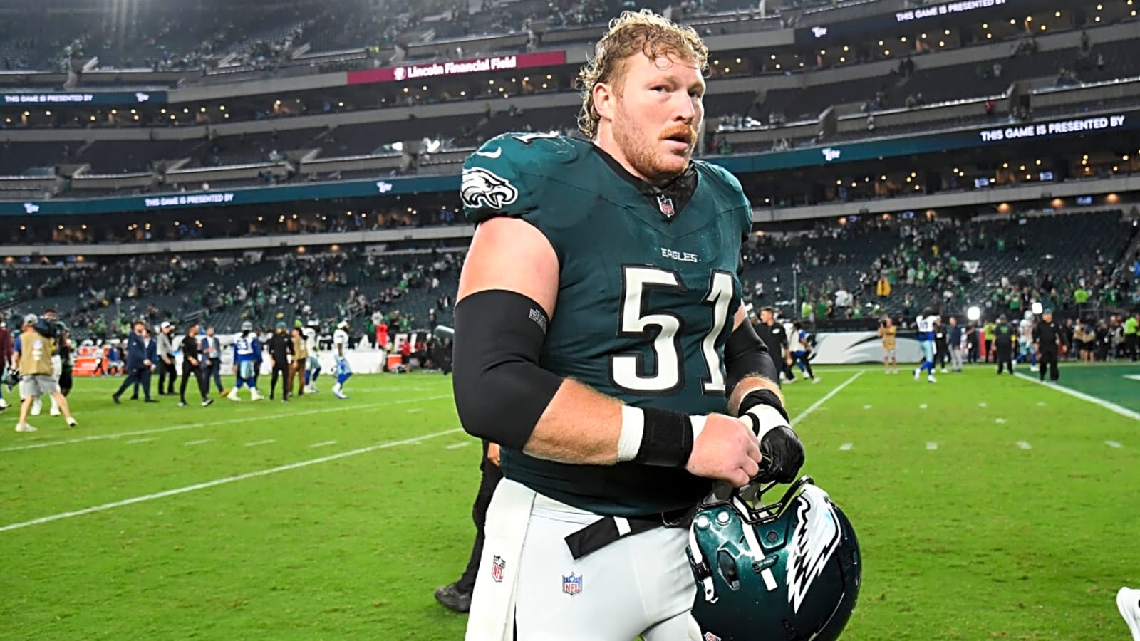 Nick Sirianni gives a vague injury update on starting center Cam Jurgens ahead of Giants rematch