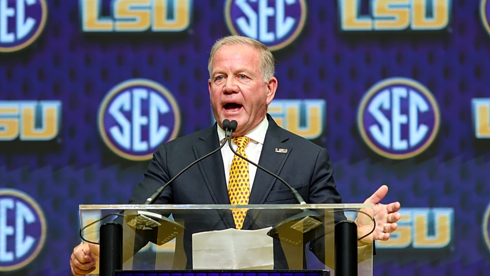 Brian Kelly just accidentally put a lot of pressure on Garrett Nussmeier at 2025 SEC Media Days