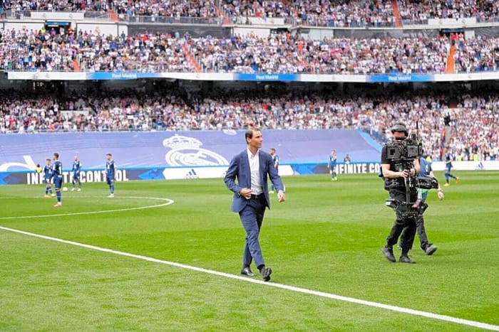 Rafael Nadal reacciona a las canchas de tenis del Santiago Bernabéu