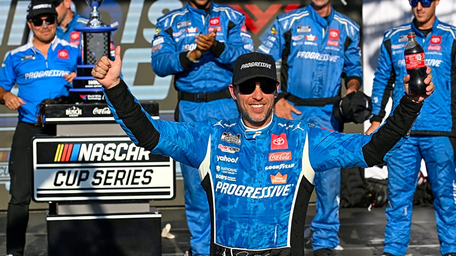 The Denny Hamlin bandwagon is rolling down the road