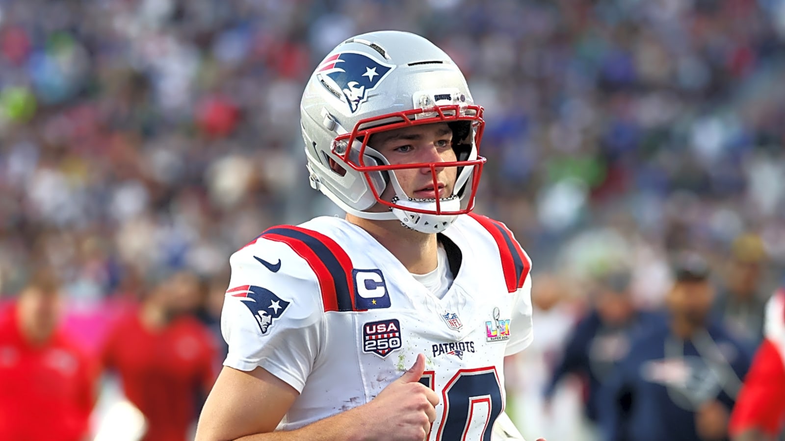 Drake Maye again addresses future of Mike Vrabel