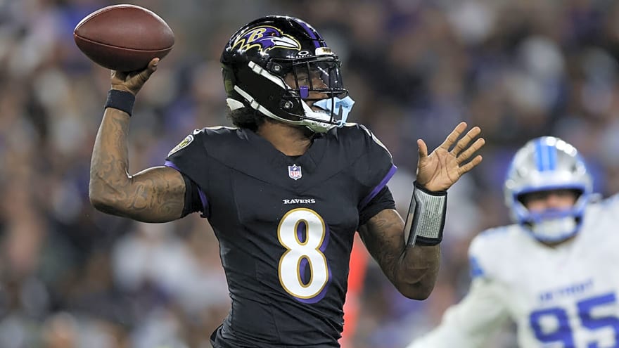 Lamar Jackson’s reaction to being sacked 7 times in Ravens vs. Lions