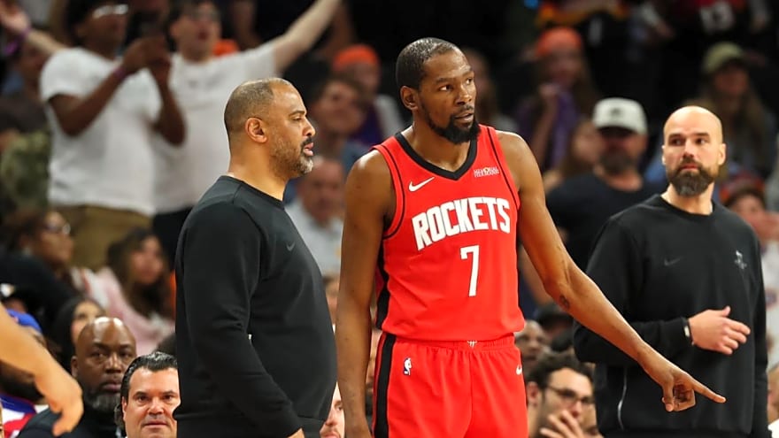 Ime Udoka Shuts Down Rockets’ Locker Room Tension Rumors Amid Kevin Durant’s Burner Account Scandal