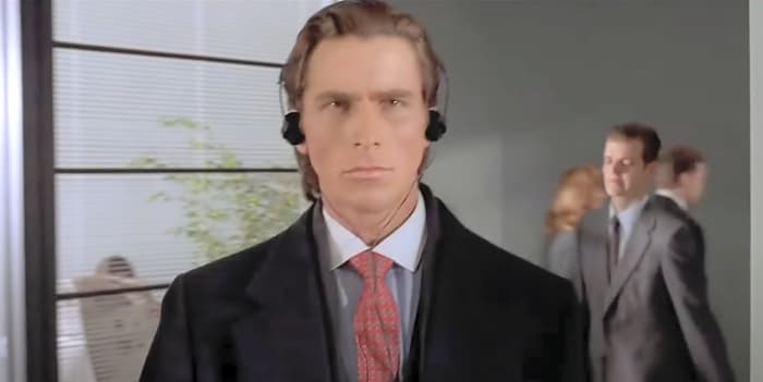 Patrick Bateman listens to music