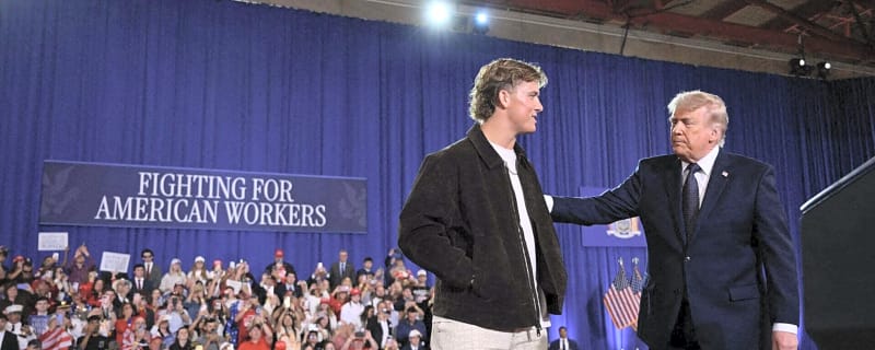 Donald Trump defends ‘beautiful guy’ Jaxson Dart after facing criticism for New York rally