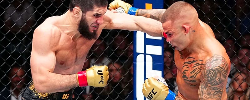 Watch Khabib telling Dustin Poirier he ‘taught’ Islam Makhachev a lot seconds after he tapped out