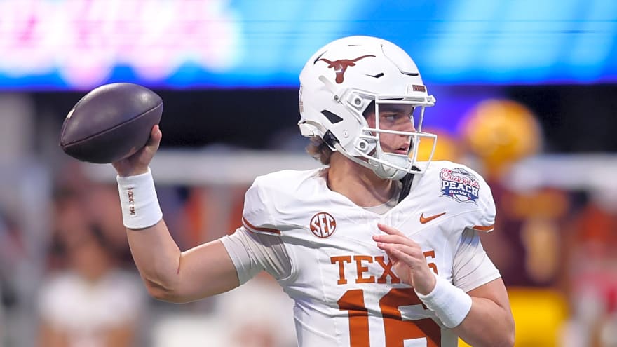 Texas' Manning reacts to grandfather's 2026 NFL Draft prediction