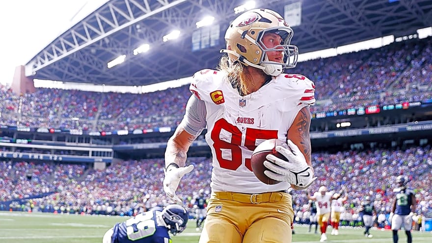 49ers' George Kittle returned to team drills Monday, has 'absolutely crushed' recovery goals