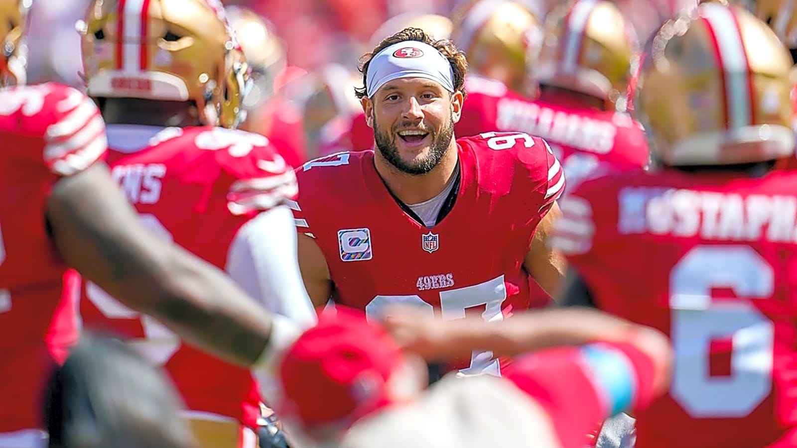 49ers OTAs: Nick Bosa assesses Mykel Williams, Bryce Huff