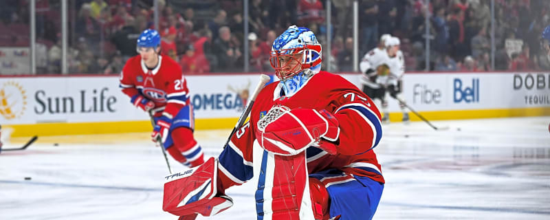 Jakub Dobes in net tonight | Arber Xhekaj in the stands