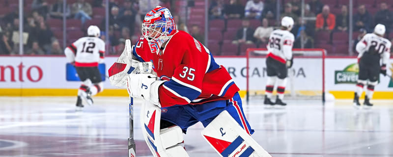 Practice: Samuel Montembeault in goal | Alexandre Texier on the first line