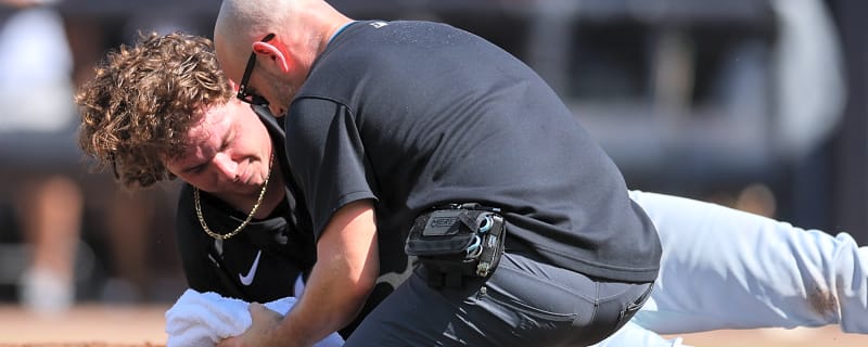 Marlins pitcher gets drilled in the head by his own catcher