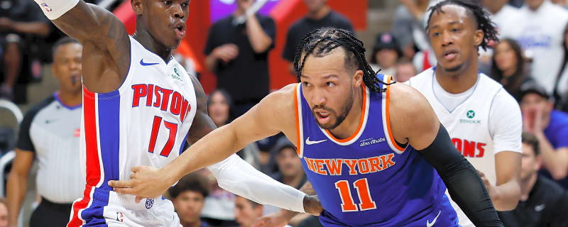 Jalen Brunson under fire for eye poke on Pistons player