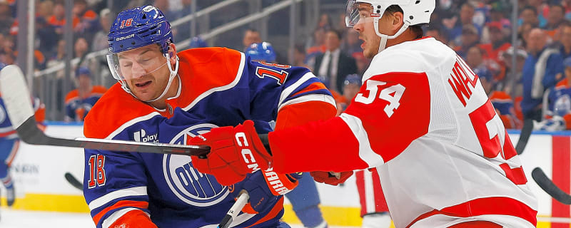  Oilers lose Hyman to injury, fall to Red Wings in shootout