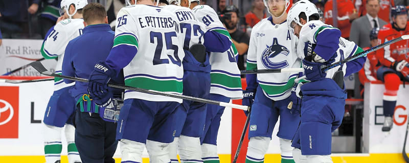 Canucks centre Filip Chytil exits after huge hit from Capitals’ Tom Wilson