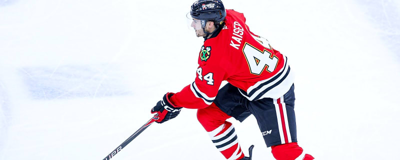 Blackhawks’ Wyatt Kaiser exits game against Blue Jackets