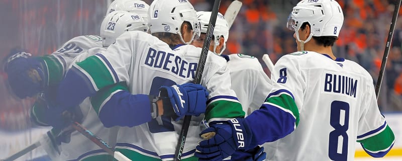 Scenes from morning skate: Canucks rolling with winning lineup for home-opening rematch vs. Oilers