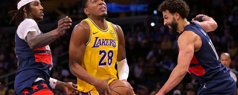 Rui Hachimura had a priceless reaction to spotting Anthony Davis on the Wizards’ bench