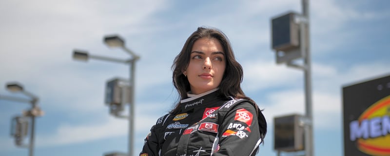 Toni Breidinger No. 5 truck bursts into flames during Watkins Glen Truck Series race