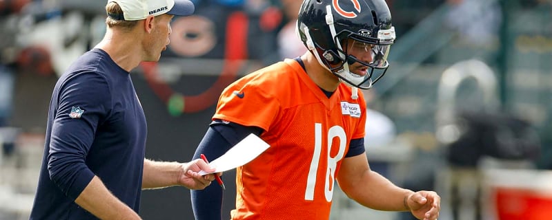 Bears roll out first look at Ben Johnson’s new offensive wrinkle in training camp but the unit shows early growing pains