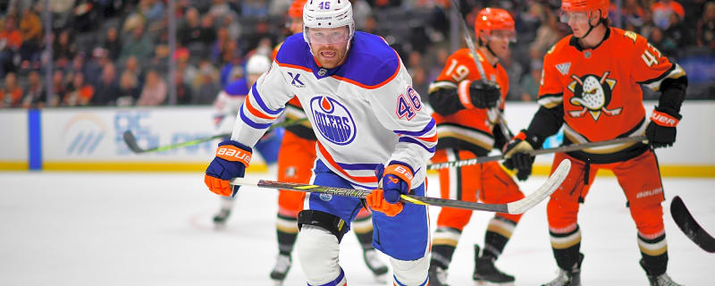 Max Jones takes first-line wing spot at Oilers’ practice ahead of Game 6