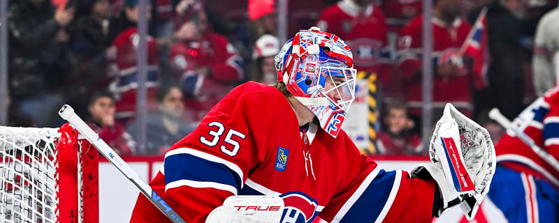 Samuel Montembeault is back on the ice this morning