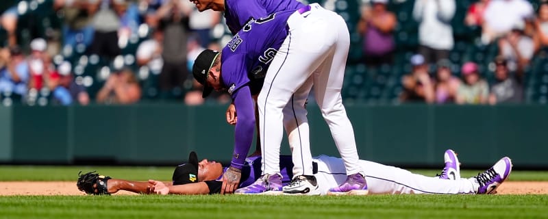 Rockies pitcher smashes into his teammate while chasing a popup
