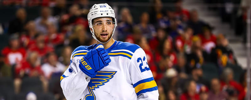 Blues’ Logan Mailloux leaves preseason game with upper-body injury