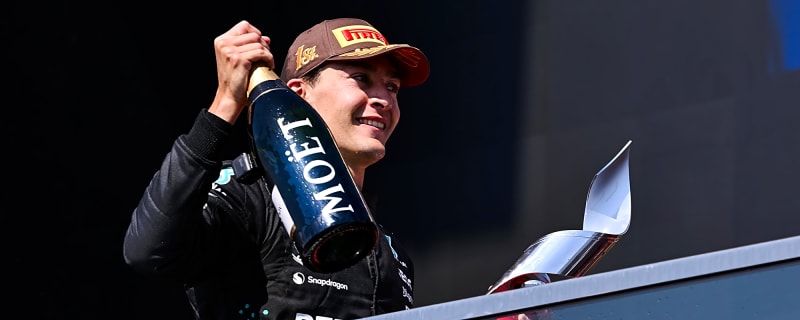 George Russell recreates Lewis Hamilton photo after winning Singapore Grand Prix
