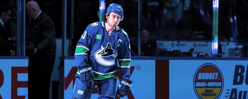 Quinn Hughes hits the ice at UBC along with many of his Canucks teammates