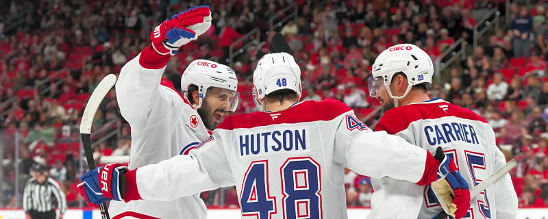 Five habs players earn two points in a victory over the Hurricanes