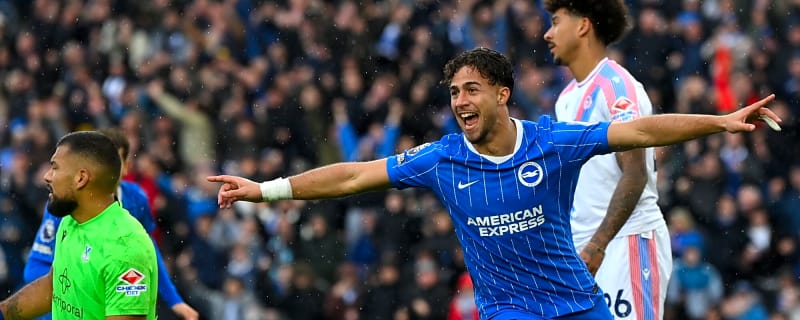 Brighton’s Diego Gomez scores insane halfway line strike as Seagulls run riot against Palace