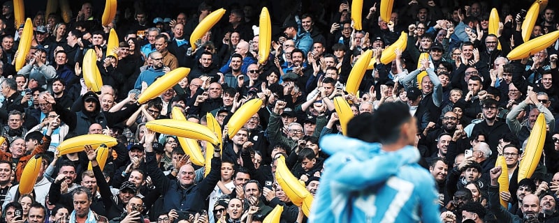 Video: Phil Foden brings inflatable banana to post-match interview as Man City star issues defiant message over Premier League guilty verdict after Ipswich win