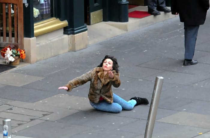 Scarlett Johansson tripping