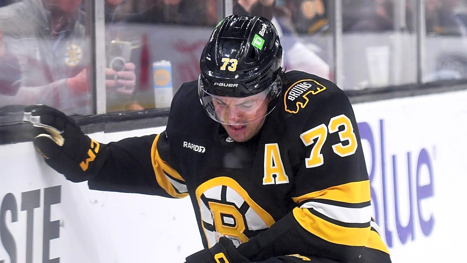 Charlie McAvoy reacts after latest blow to mouth knocks out teeth