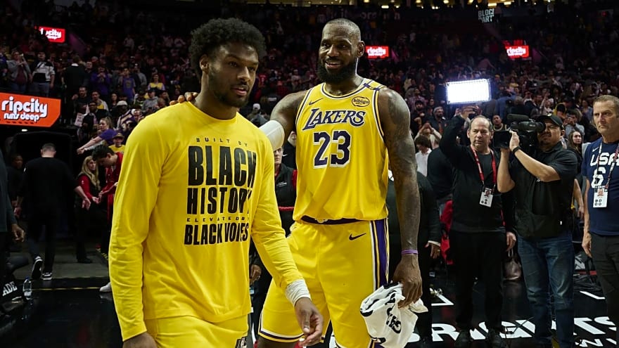 LeBron James Praises Bronny After He Outscores Rockets’ Bench In Lakers’ Game 3 Win