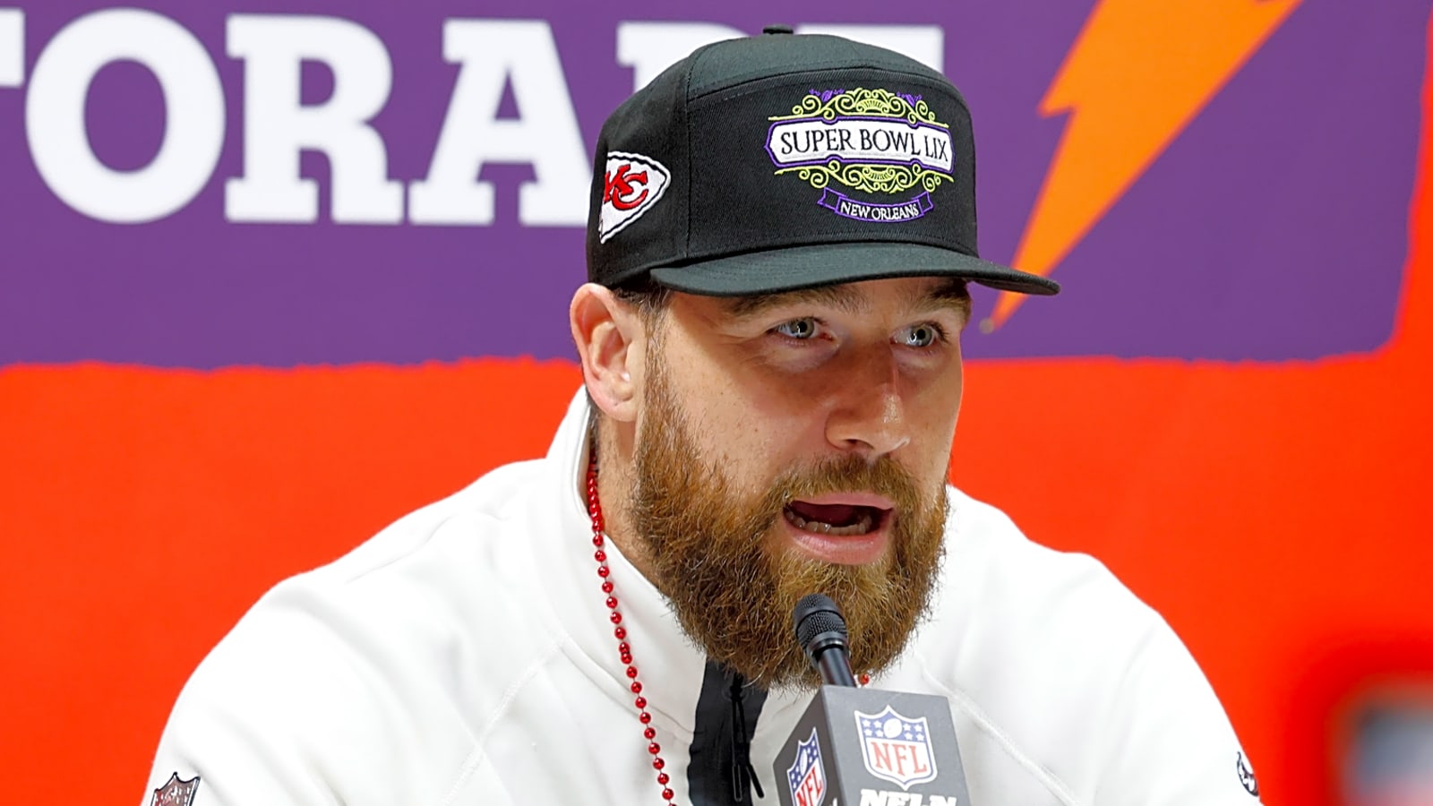 Kansas City Chiefs TE Travis Kelce sets the record straight on his decision to return for a 13th NFL season