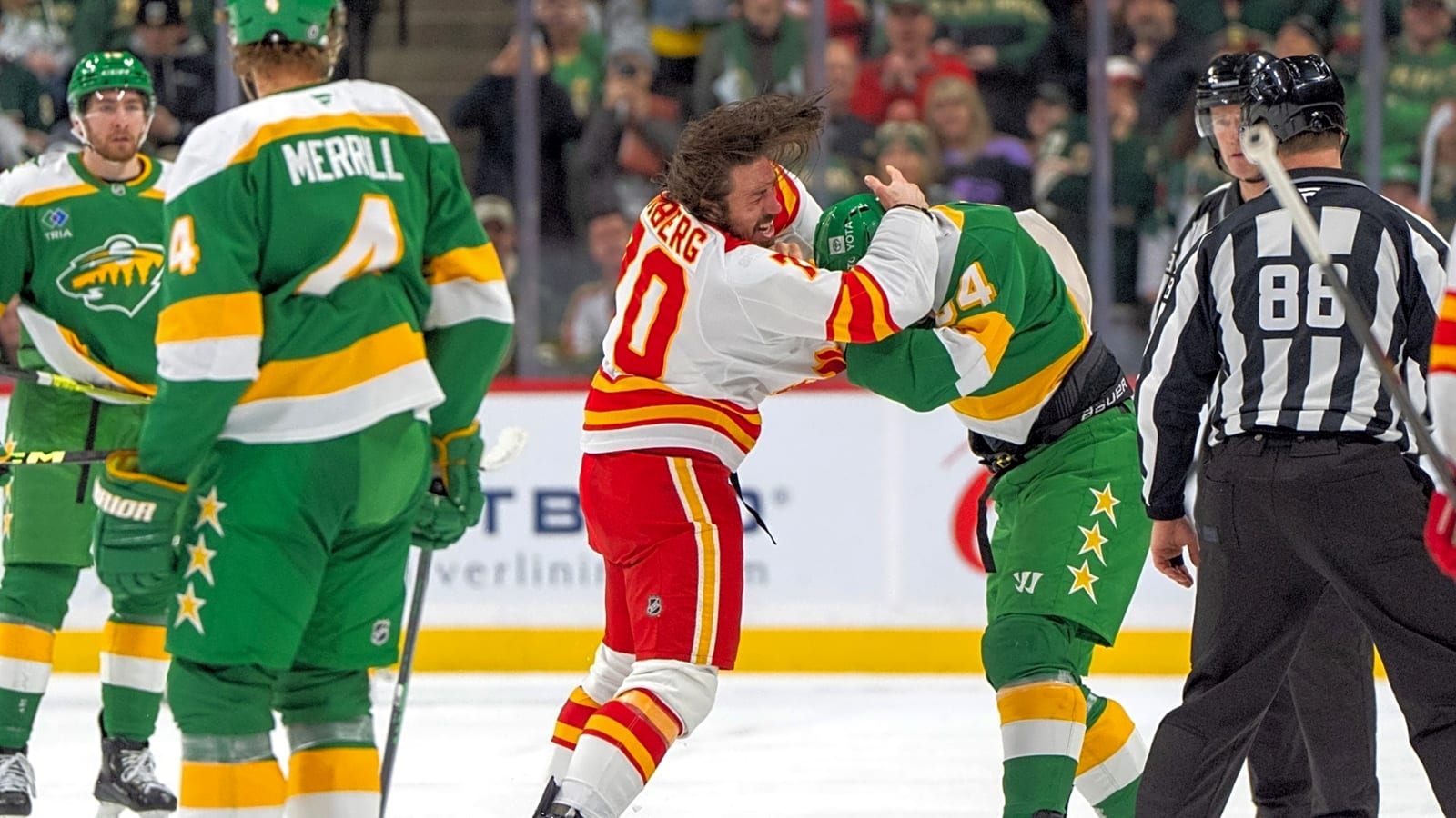 The Flames’ best fights of 2024-25: Ryan Lomberg sticks up for Kevin Bahl