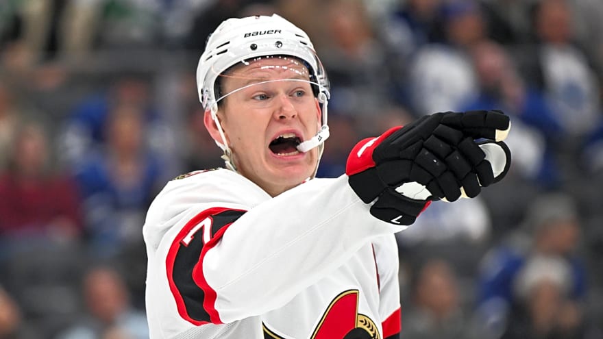 NHL punishes Brady Tkachuk for slashing opponent from bench