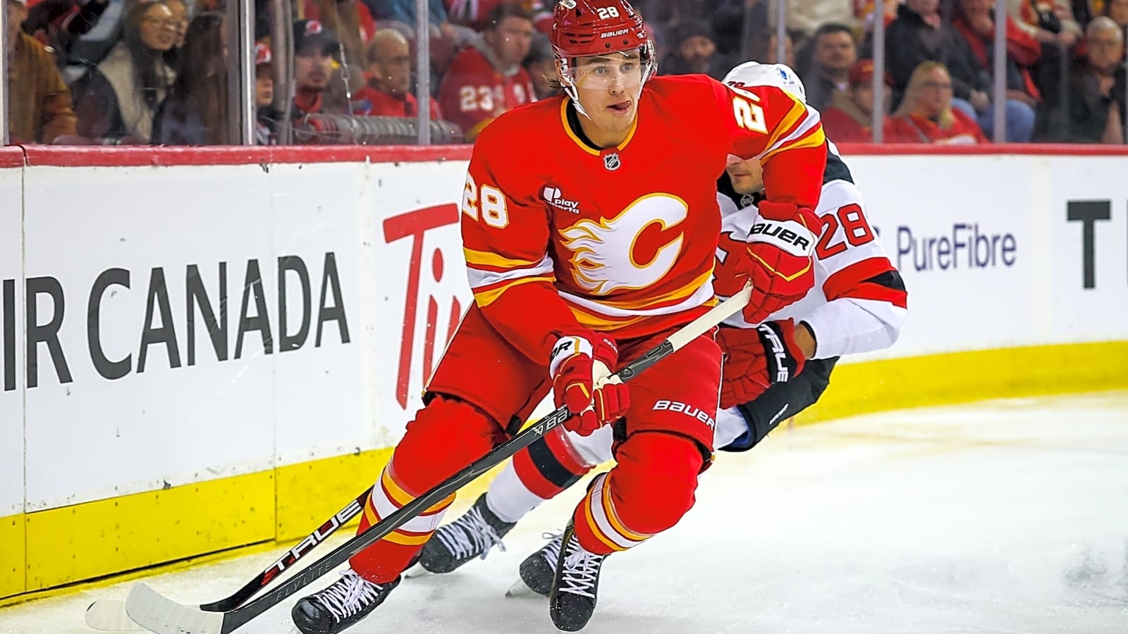New Flames blueliner Zach Whitecloud had rock-solid debut amidst a whirlwind move to Calgary